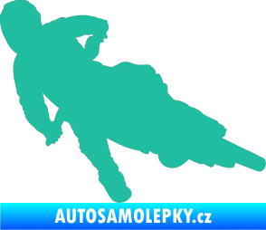 Samolepka Motorka 023 pravá motokros tyrkysová