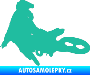 Samolepka Motorka 028 levá motokros tyrkysová