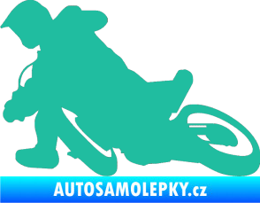 Samolepka Motorka 039 levá motokros tyrkysová