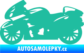 Samolepka Motorka 048 levá silniční tyrkysová