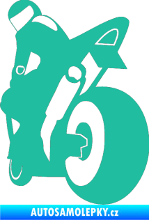 Samolepka Motorka 052 levá tyrkysová