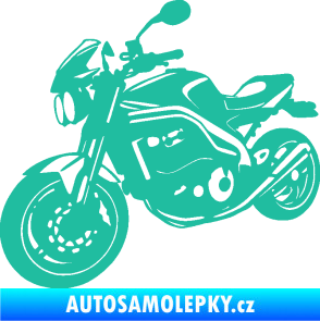 Samolepka Motorka 055 levá tyrkysová