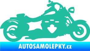 Samolepka Motorka 056 pravá tyrkysová