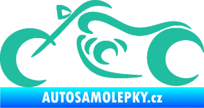 Samolepka Motorka 057 levá obrys tyrkysová