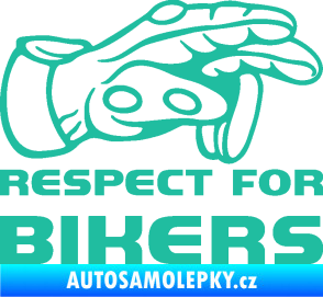 Samolepka Motorkář 014 pravá respect for bikers tyrkysová
