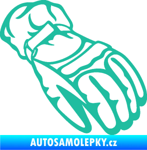 Samolepka Motorkářské rukavice 003 pravá tyrkysová