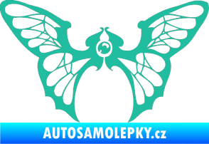 Samolepka Motýl 001 pravá tyrkysová