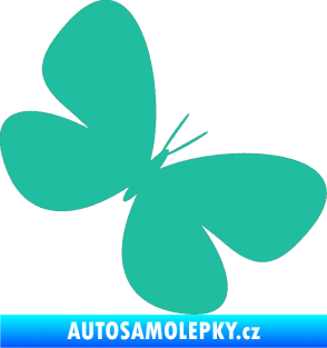 Samolepka Motýl 005 pravá tyrkysová