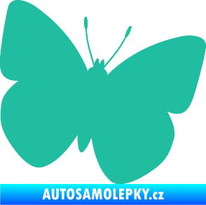 Samolepka Motýl 011 pravá tyrkysová