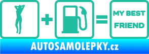 Samolepka My best friend  tyrkysová