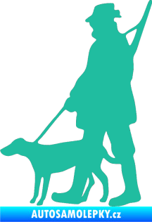 Samolepka Myslivec 002 levá tyrkysová