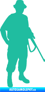 Samolepka Myslivec 004 pravá tyrkysová