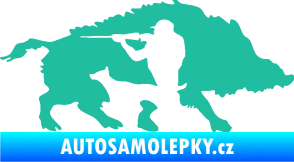 Samolepka Myslivost 006 pravá divoké prase tyrkysová