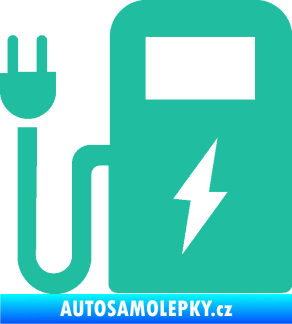 Samolepka Nabíjecí stanice 001 levá elektromobil charge tyrkysová