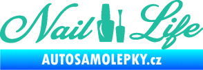 Samolepka Nail life tyrkysová