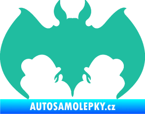 Samolepka Netopýr 002 tyrkysová