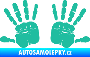 Samolepka Otisk rukou 002 tyrkysová