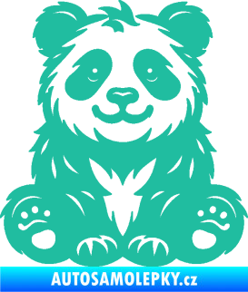 Samolepka Panda 013 levá spokojená tyrkysová