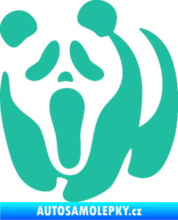 Samolepka Panda 014 levá maska Vřískot tyrkysová