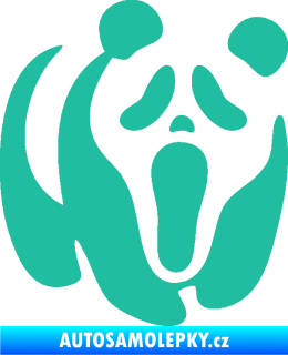 Samolepka Panda 014 pravá maska Vřískot tyrkysová