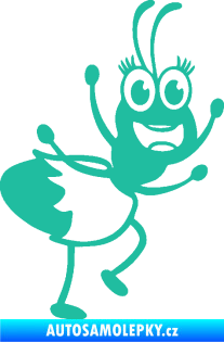 Samolepka Paní mravencová pravá tyrkysová