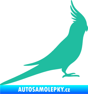 Samolepka Papoušek 002 pravá tyrkysová