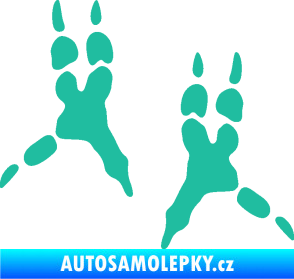 Samolepka Papoušek 008 stopy levá tyrkysová