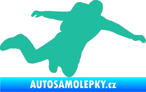 Samolepka Parašutista 001 pravá tyrkysová