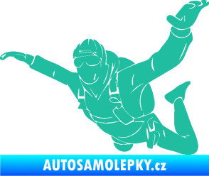 Samolepka Parašutista 004 levá tyrkysová