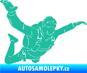 Samolepka Parašutista 004 pravá tyrkysová