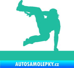 Samolepka Parkour 002 levá tyrkysová