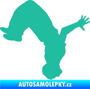 Samolepka Parkour 003 pravá tyrkysová