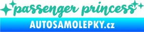 Samolepka Passenger Princess 002 nápis s hvězdičkami tyrkysová