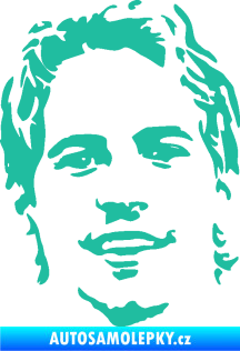 Samolepka Paul Walker 008 levá obličej tyrkysová