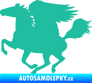 Samolepka Pegas 001 levá okřídlený kůň tyrkysová