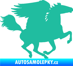 Samolepka Pegas 001 pravá okřídlený kůň tyrkysová