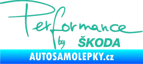 Samolepka Performance by Škoda tyrkysová