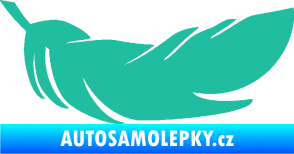 Samolepka Peříčko 007 pravá tyrkysová