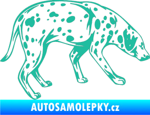 Samolepka Pes 001 pravá Dalmatin tyrkysová