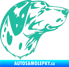 Samolepka Pes 002 pravá Dalmatin tyrkysová