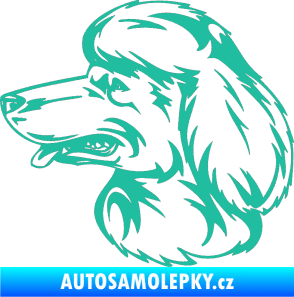 Samolepka Pes 013 levá Pudl tyrkysová
