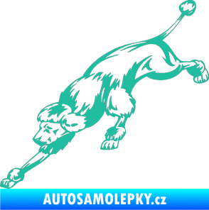 Samolepka Pes 022 levá Pudl tyrkysová
