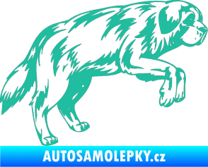 Samolepka Pes 034 pravá tyrkysová