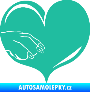 Samolepka Pes 102 levá packa tyrkysová