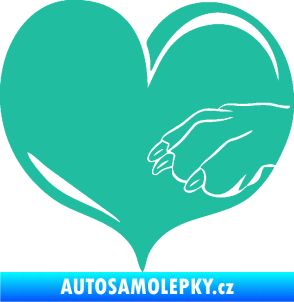 Samolepka Pes 102 pravá packa tyrkysová