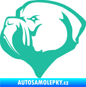 Samolepka Pes 116 levá pitbull tyrkysová