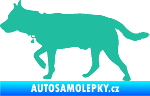 Samolepka Pes 121 levá německý ovčák tyrkysová