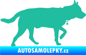 Samolepka Pes 121 pravá německý ovčák tyrkysová