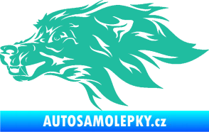 Samolepka Pes 127 levá hlava tyrkysová