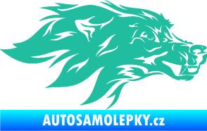 Samolepka Pes 127 pravá hlava tyrkysová